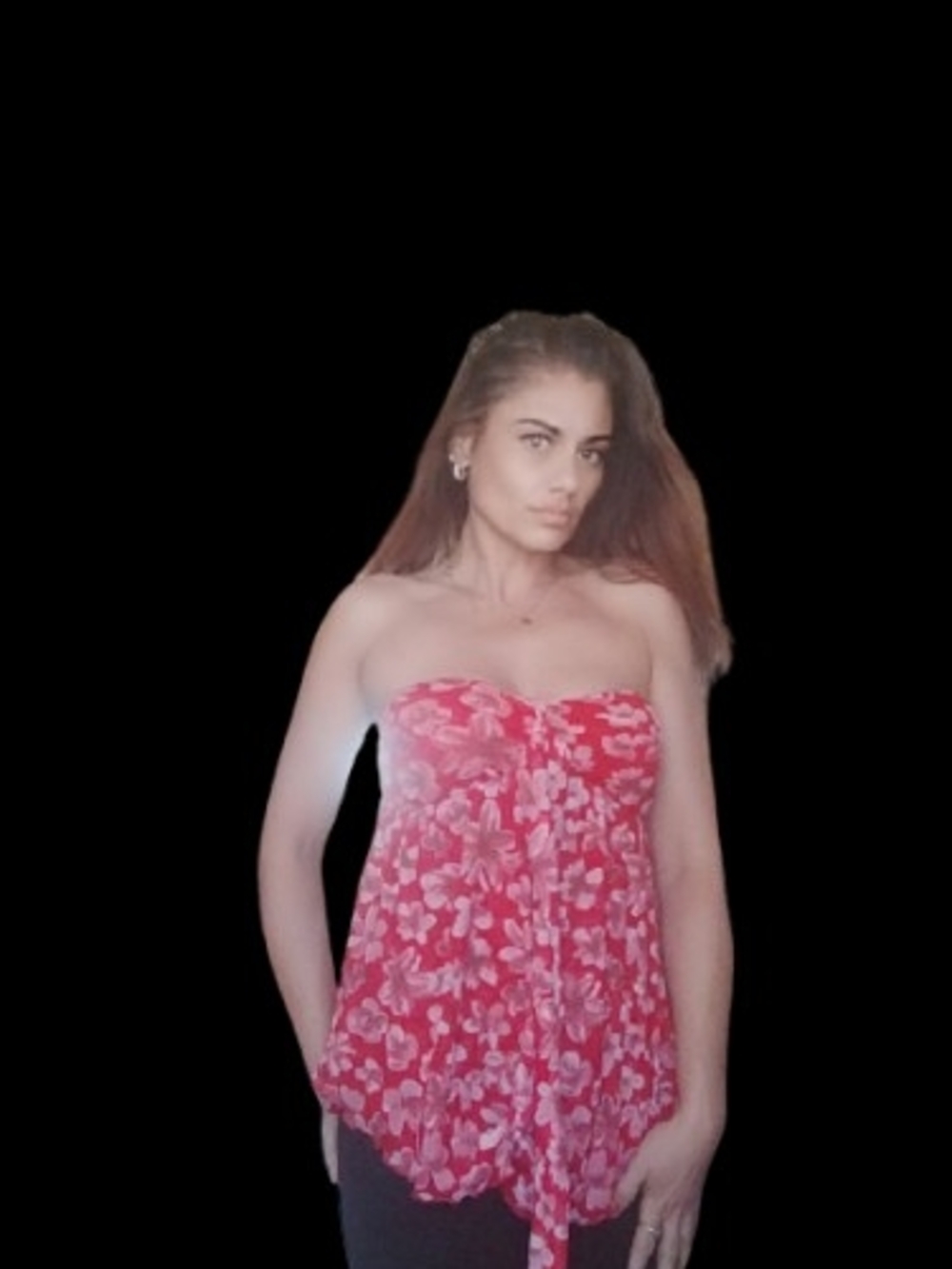 Strapless Floral Tie-Front Women's Dress Top - Pink